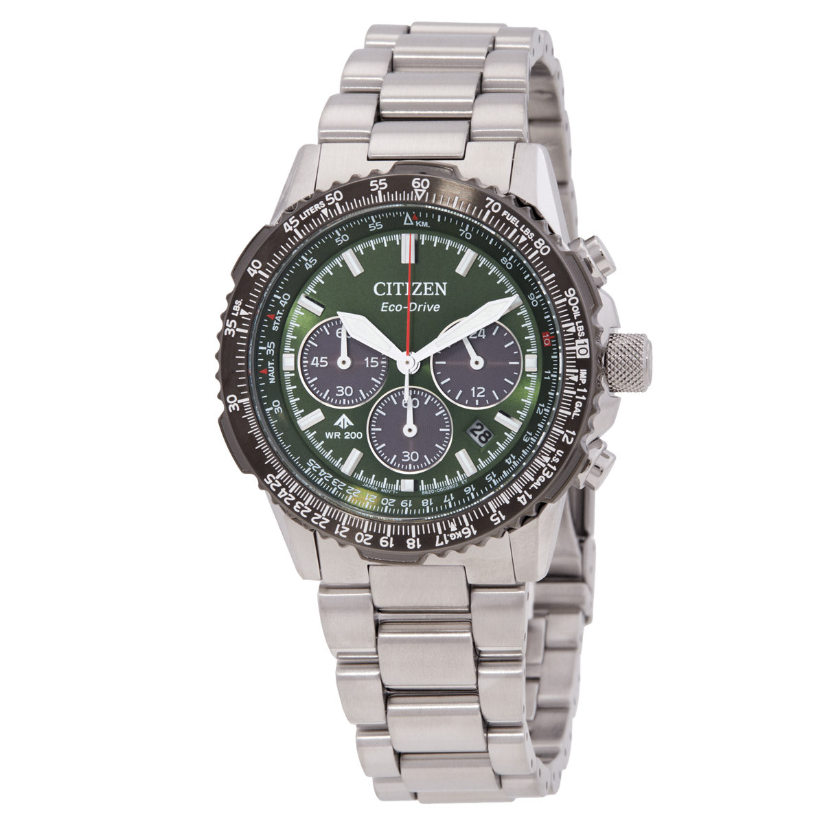 Citizen Promaster Navihawk Chronograph Khaki Green Dial Mens Watch