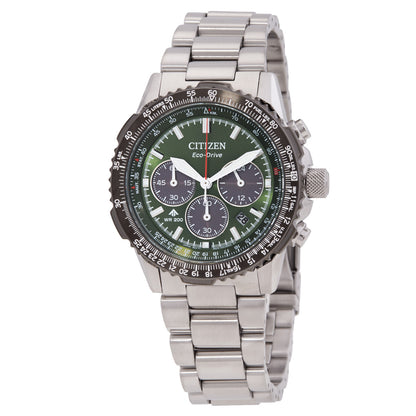 Citizen Promaster Navihawk Chronograph Khaki Green Dial Mens Watch
