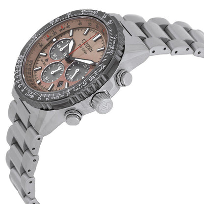 Citizen Promaster Navihawk Chronograph Salmon Dial Mens Watch
