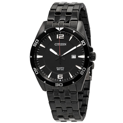 Citizen Quartz Black Dial Black-Plated Mens Watch