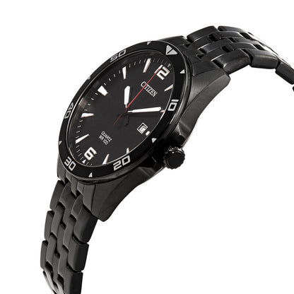 Citizen Quartz Black Dial Black-Plated Mens Watch