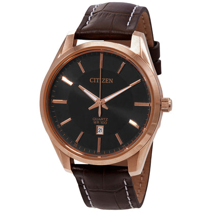 Citizen Quartz Black Dial Brown Leather Women's Watch