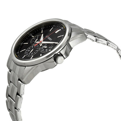 Citizen Quartz Black Dial Stainless Steel Mens Watch