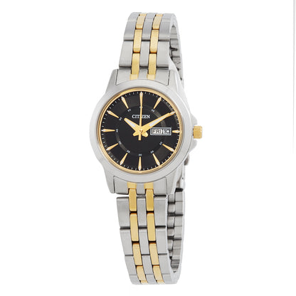 Citizen Quartz Black Dial Two-Tone Women's Watch