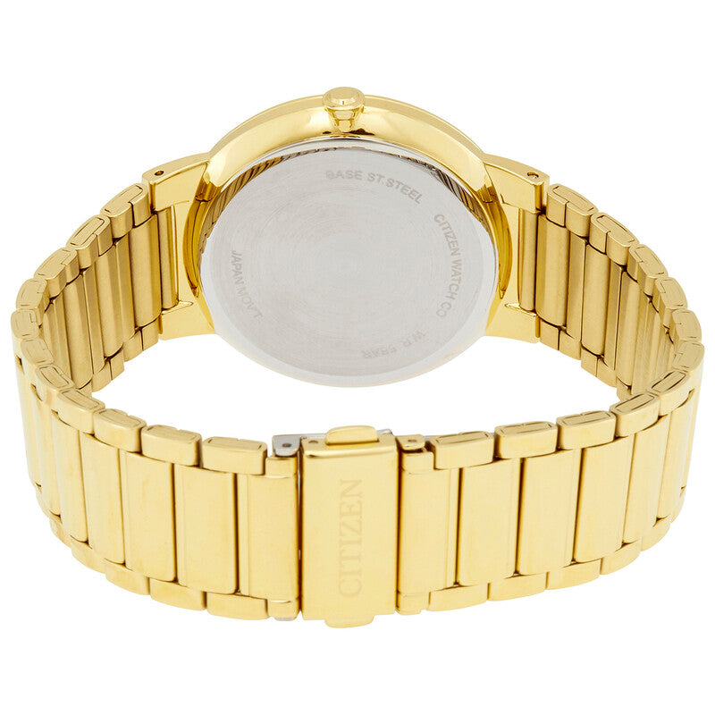 Citizen Quartz Black Dial Yellow Gold-Tone Mens Watch