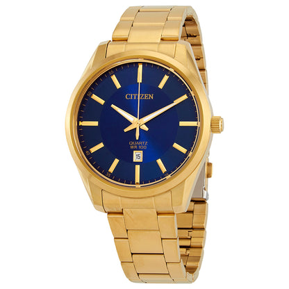 Citizen Quartz Blue Dial Gold-Tone Mens Watch