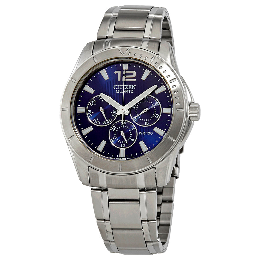 Citizen Quartz Blue Dial Stainless Steel Mens Watch