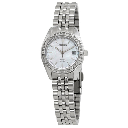 Citizen Quartz Crystal Mother Of Pearl Dial Women's Watch