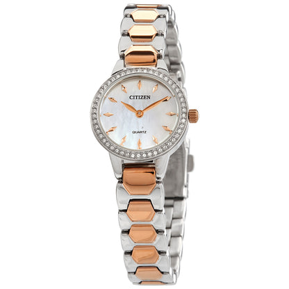 Citizen Quartz Crystal Mother Of Pearl Dial Women's Watch