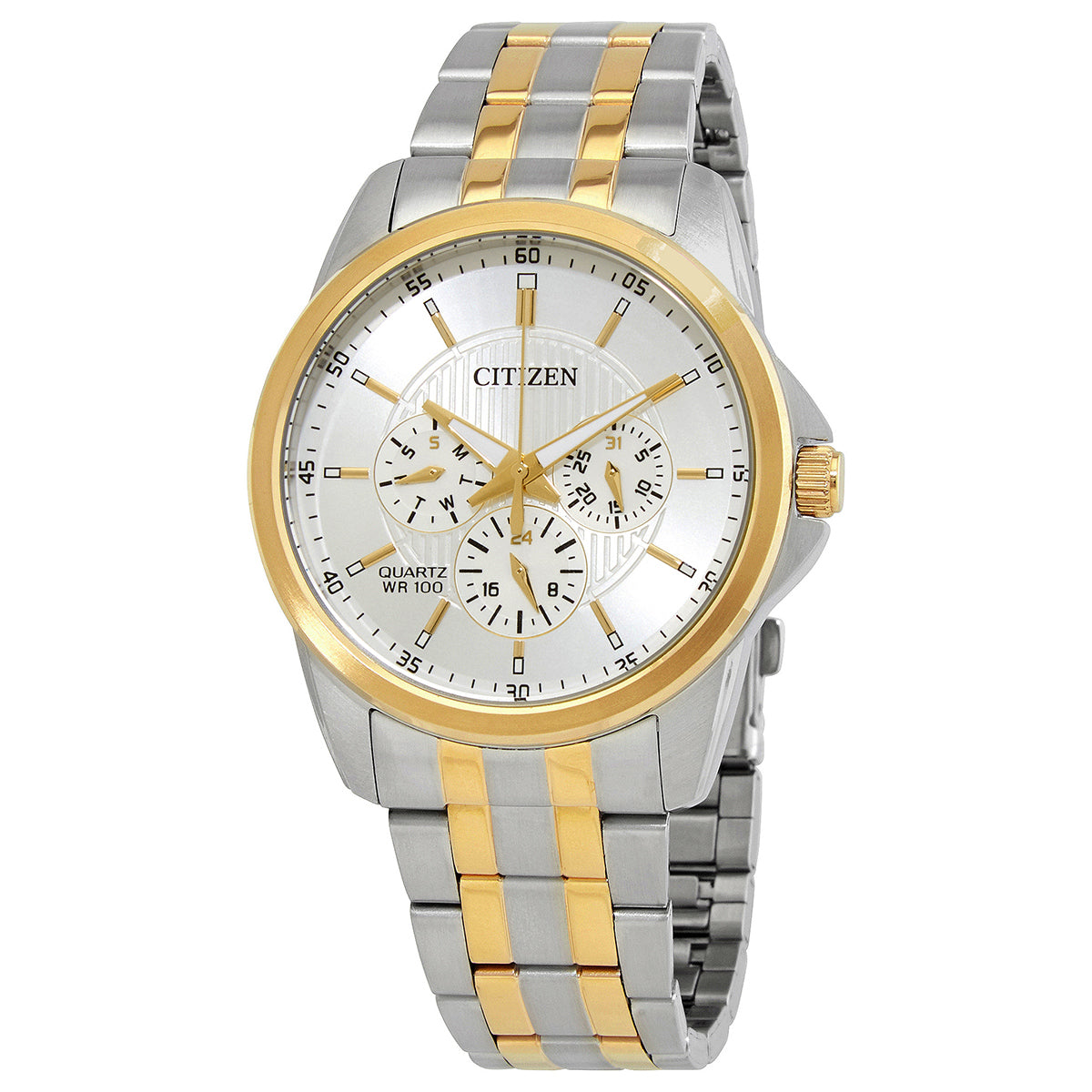 Citizen Quartz Silver Dial Two-Tone Mens Watch