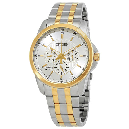 Citizen Quartz Silver Dial Two-Tone Mens Watch