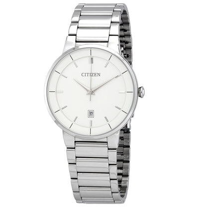 Citizen Quartz White Dial Stainless Steel Mens Watch