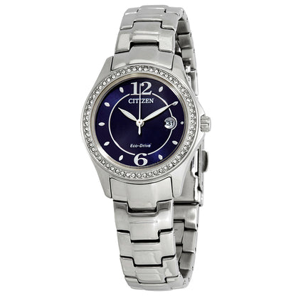 Citizen Silhouette Crystal Eco-Drive Blue Dial Stainless Steel Women's Watch