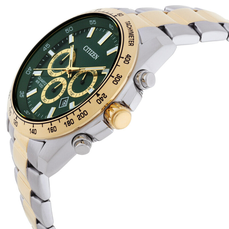 Citizen Sports Chronograph Quartz Green Dial Mens Watch
