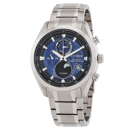 Citizen Tsuki-Yomi A-T Eco-Drive Perpetual World Time Blue Dial Mens Watch