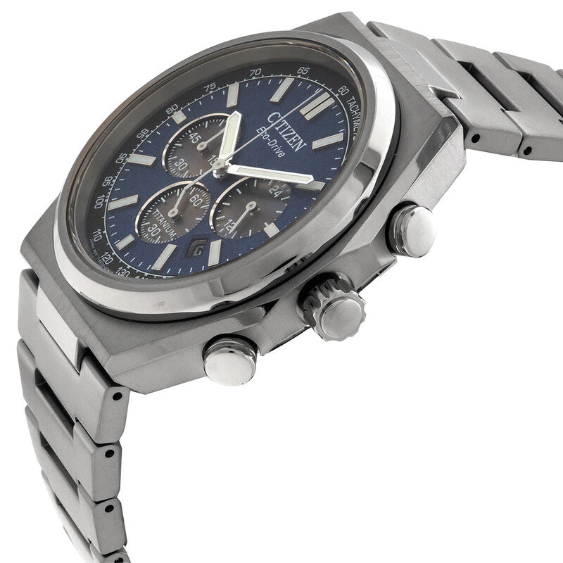 Citizen Zenshin Chronograph Blue Dial Mens Watch