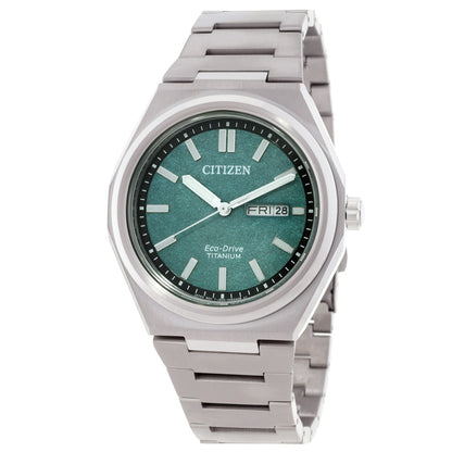 Citizen Zenshin Three-Hand Green Dial Mens Watch