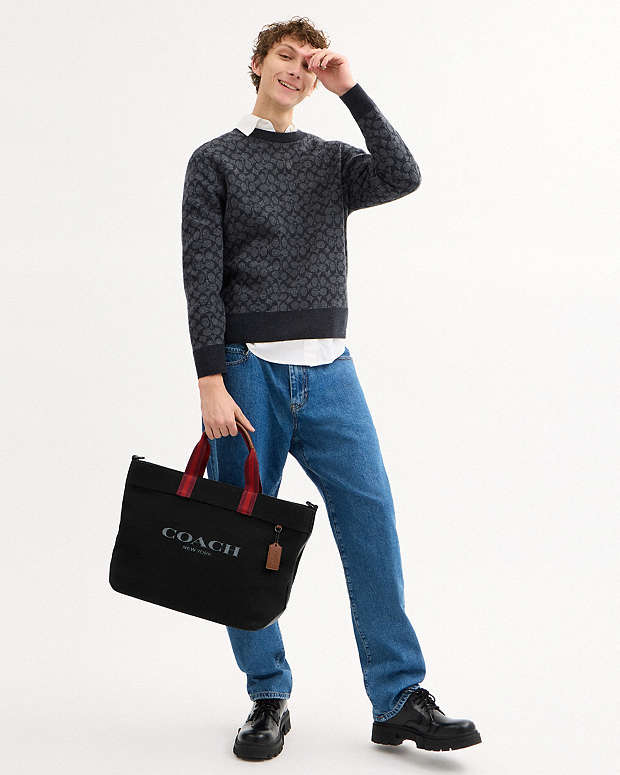 Canvas Tote Bag 38 Canvas-Black Copper-Black Canvas-Black Copper-Black