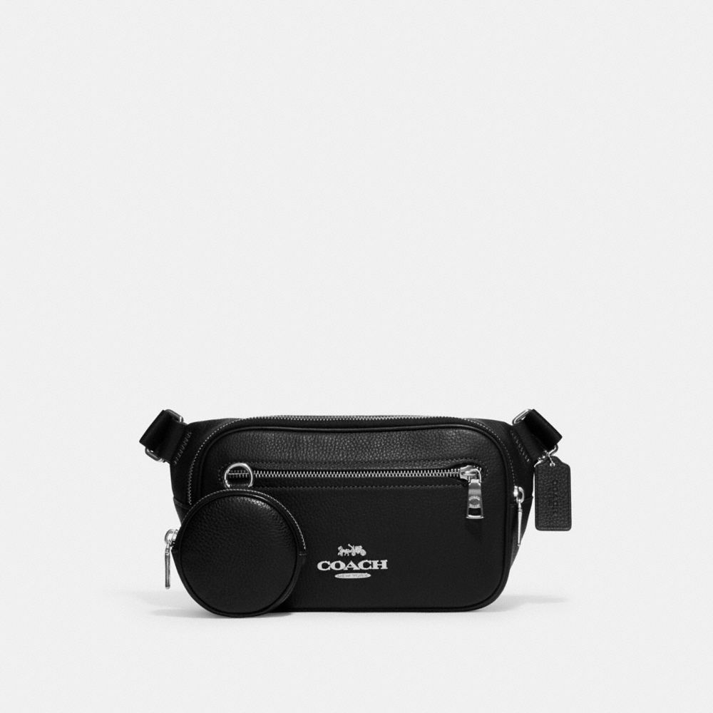 Elias Belt Bag Pebbled Leather-Silver-Black Pebbled Leather-Silver-Black