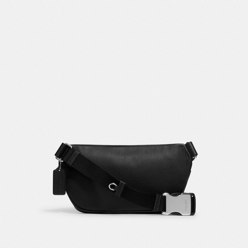 Elias Belt Bag Pebbled Leather-Silver-Black Pebbled Leather-Silver-Black