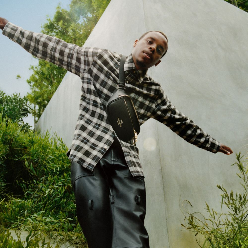 Coach Elias Belt Bag Silver Black