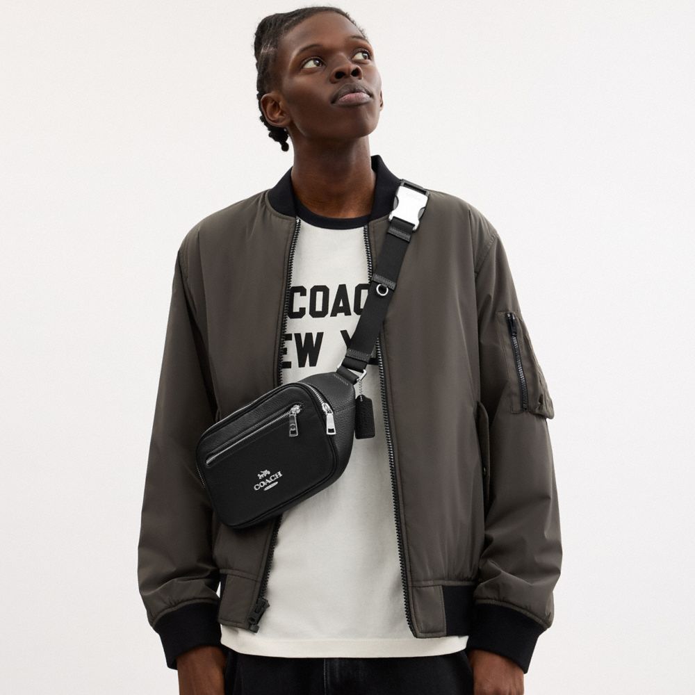 Coach Elias Belt Bag Silver Black