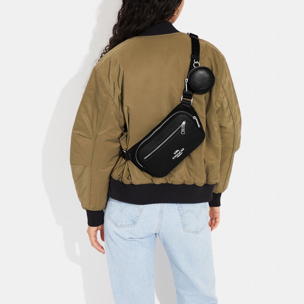 Elias Belt Bag Pebbled Leather-Silver-Black Pebbled Leather-Silver-Black