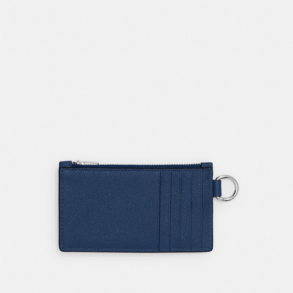 Coach Zip Card Case Deep Blue