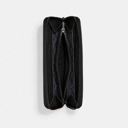 Coach Accordion Wallet With Signature Canvas Interior Black