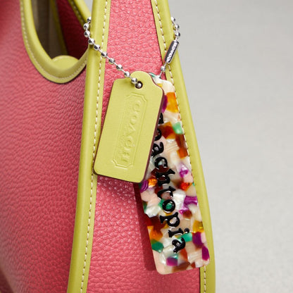 Coach Ergo Bag In Coachtopia Leather Strawberry Haze Lime Green
