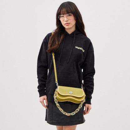 Coach Wavy Dinky Bag In Coachtopia Leather Lime Green Sunflower