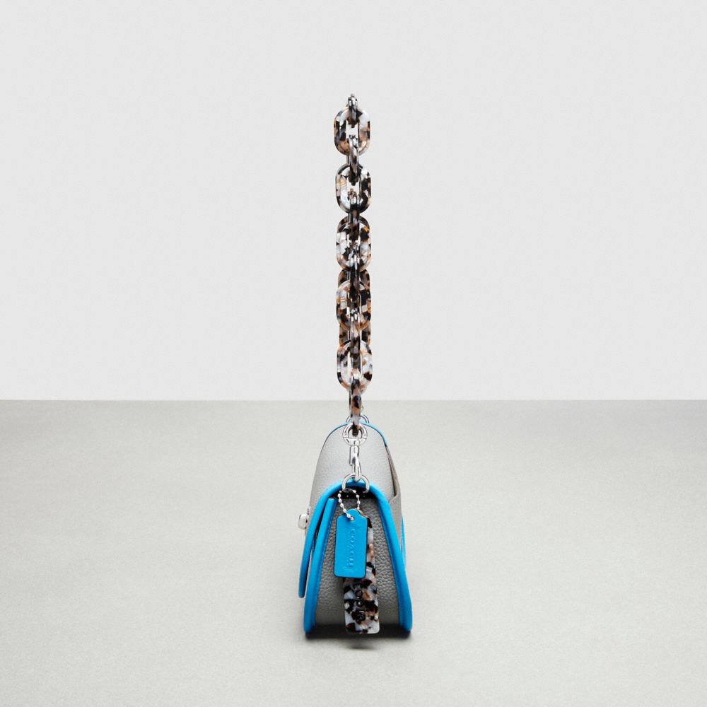 Coach Wavy Dinky Bag In Coachtopia Leather Washed Steel Surf Blue