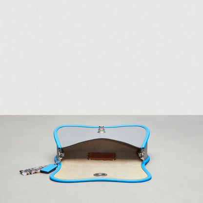 Coach Wavy Dinky Bag In Coachtopia Leather Washed Steel Surf Blue
