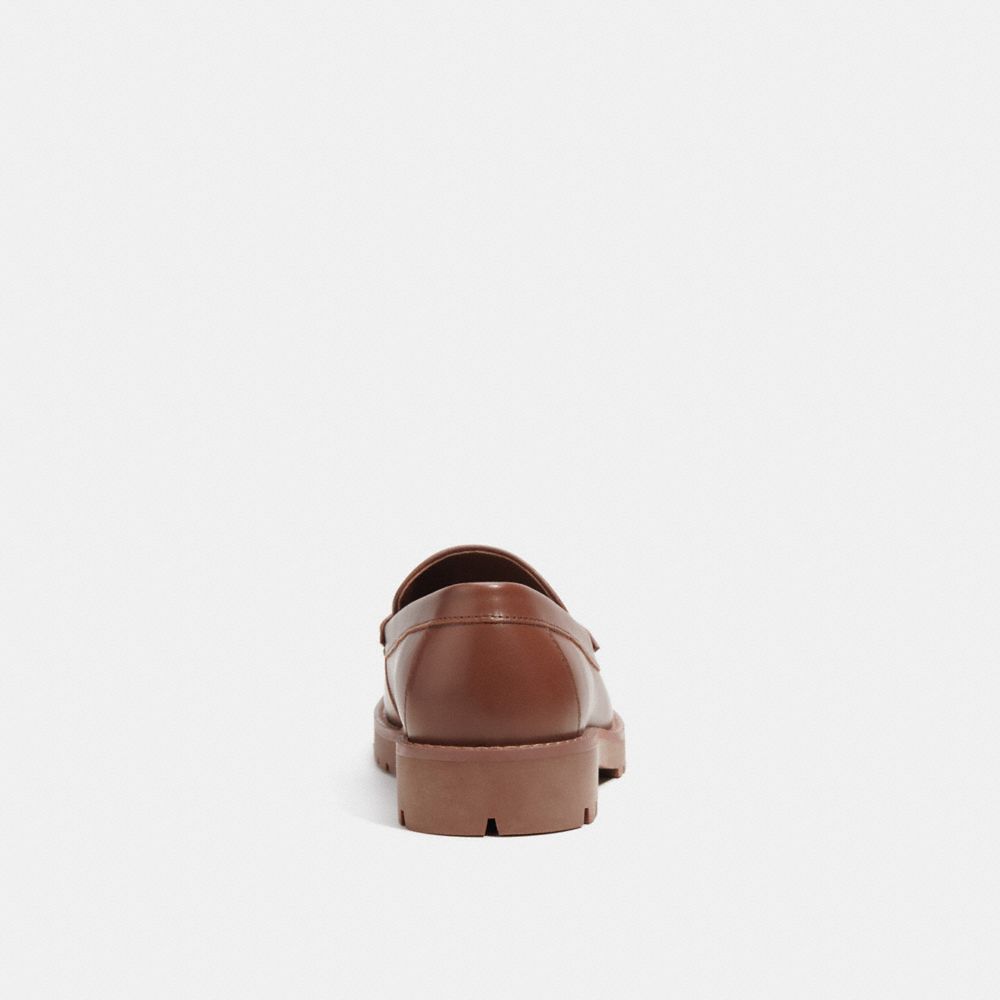 Coach Brooks Loafer In Signature Jacquard Khaki Dark Saddle