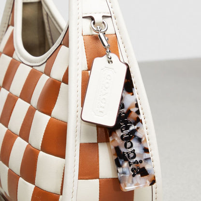 Coach Ergo Bag In Checkerboard Upcrafted Leather Burnished Amber Chalk