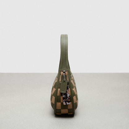 Coach Ergo Bag In Checkerboard Upcrafted Leather Army Green Sandy Beige
