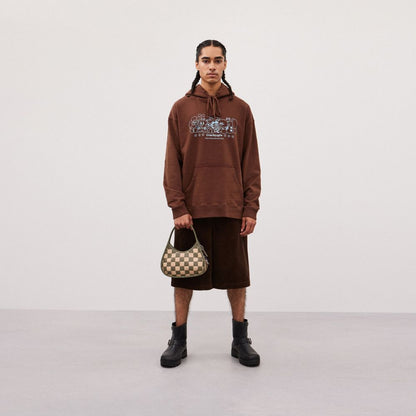 Coach Ergo Bag In Checkerboard Upcrafted Leather Army Green Sandy Beige