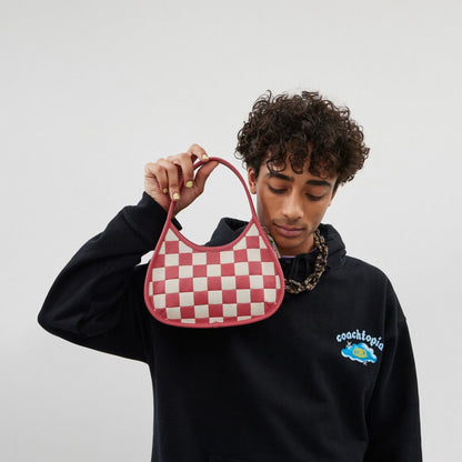 Coach Ergo Bag In Checkerboard Upcrafted Leather Pink Chalk