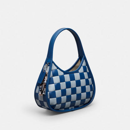 Coach Ergo Bag In Checkerboard Upcrafted Leather Grey Blue Blue
