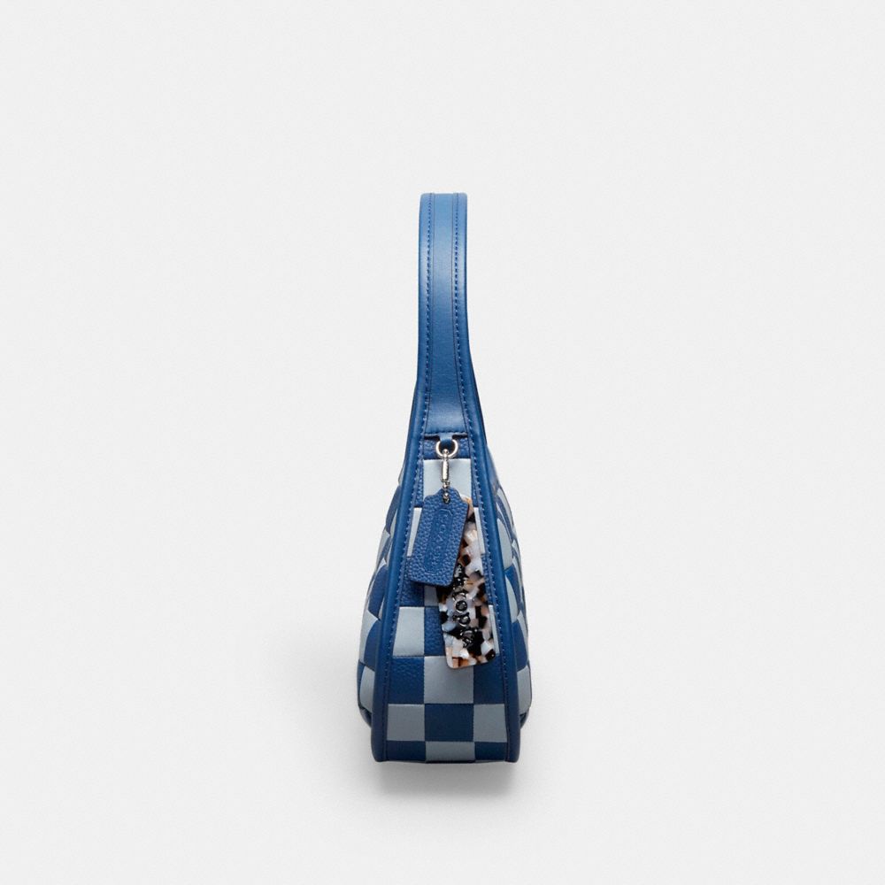 Coach Ergo Bag In Checkerboard Upcrafted Leather Grey Blue Blue