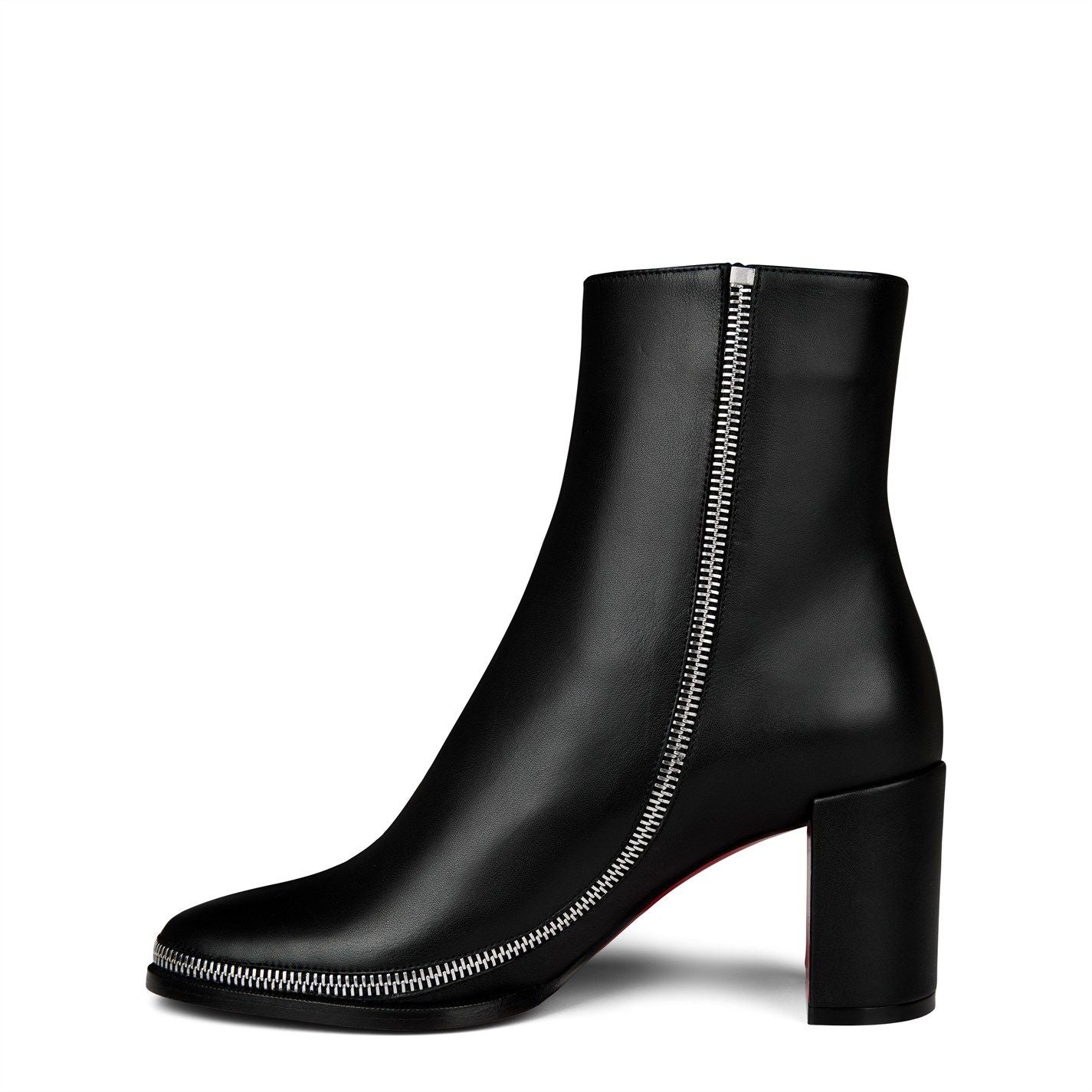  CL Zip Leather Ankle Boots Black