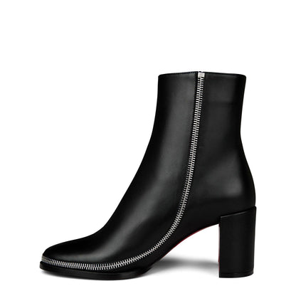  CL Zip Leather Ankle Boots Black