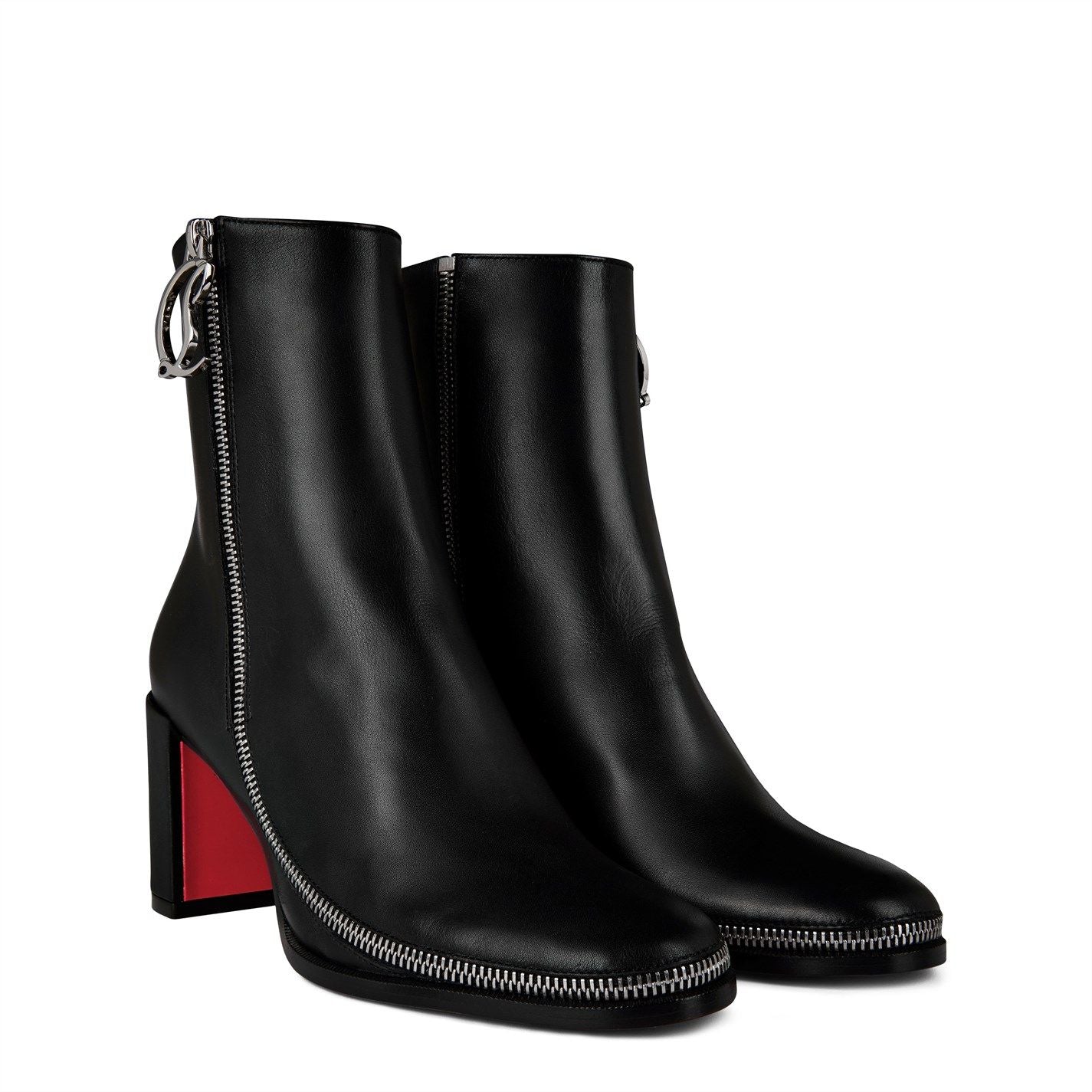  CL Zip Leather Ankle Boots Black