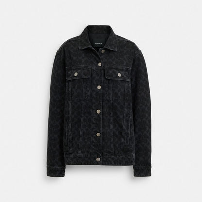 Coach Signature Denim Jacket Black