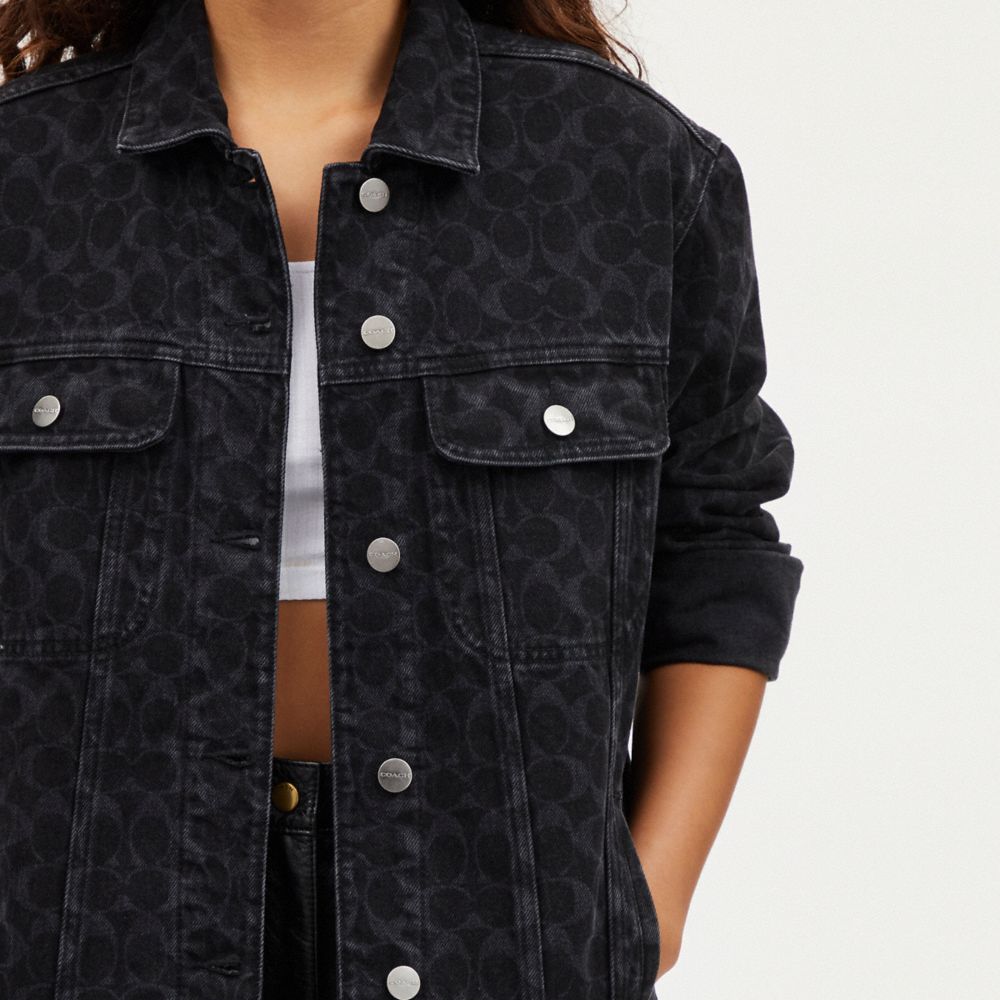 Coach Signature Denim Jacket Black