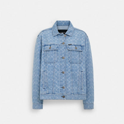 Coach Signature Denim Jacket Light Wash