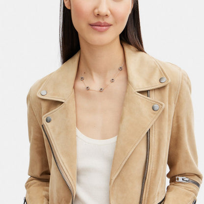 Coach Pavé Tea Rose Necklace Gold