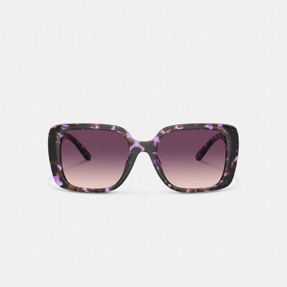 Coach Oversized Square Sunglasses Purple Tortoise