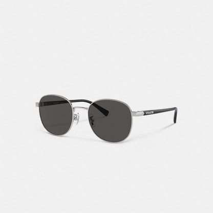 Coach Metal Round Sunglasses Silver & Black