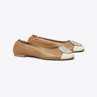Tory Burch Claire Cap-Toe Ballet LIGHT CREAM / ALMOND FLOUR